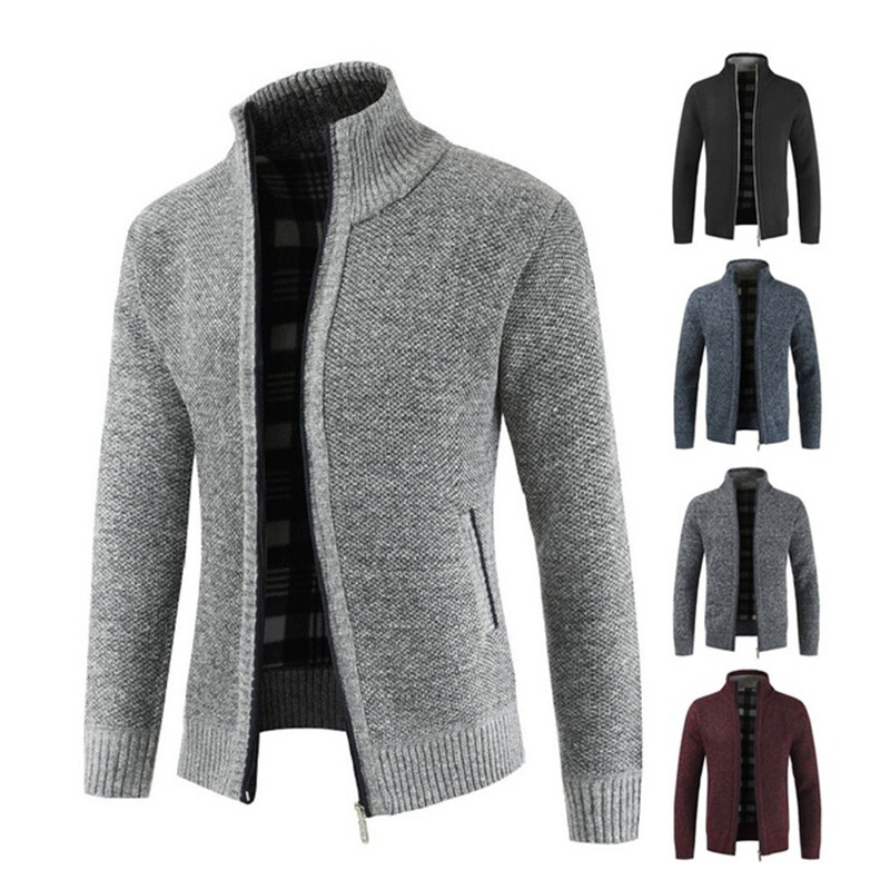 funnel neck cardigan mens